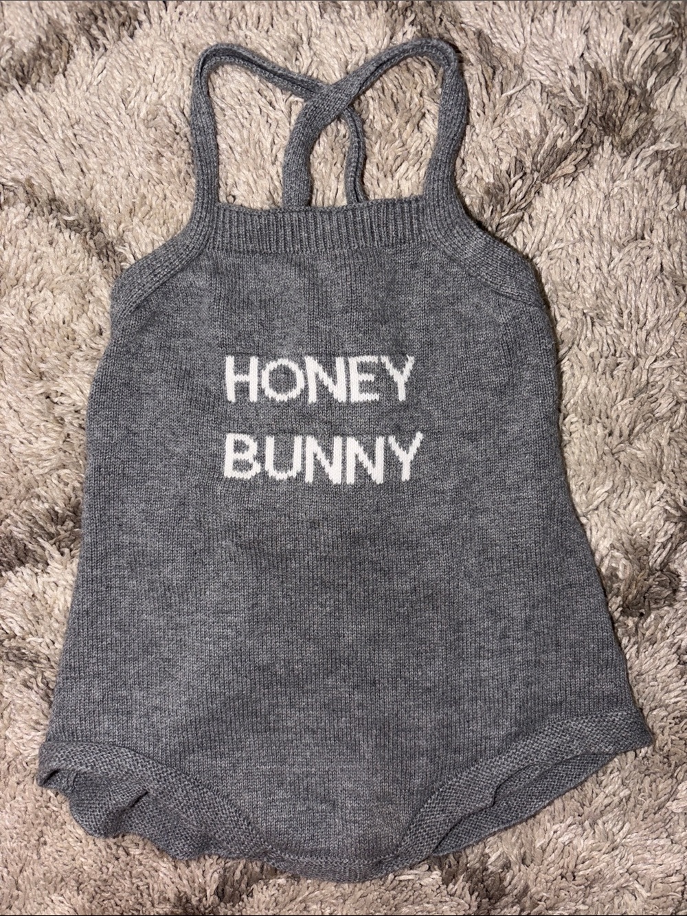 Honey Bunny Grey Knit One-Piece